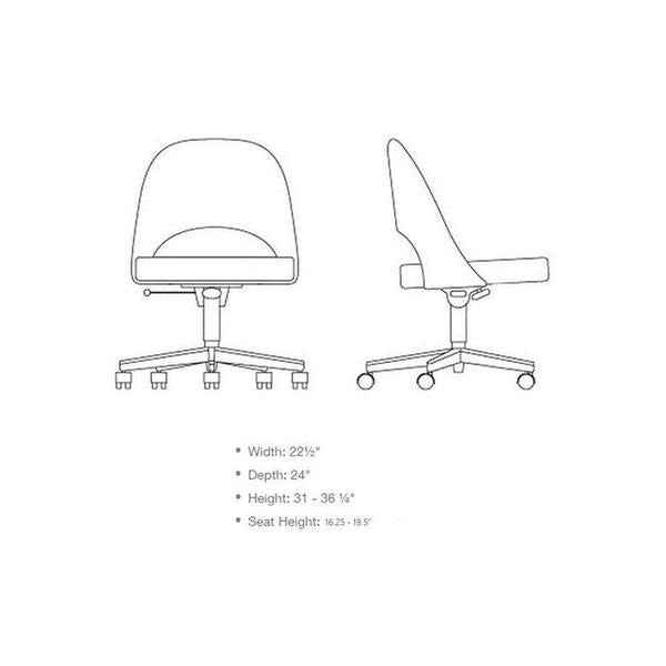 Cadeira Executiva Saarinen Sem Braço com Base Giratória
