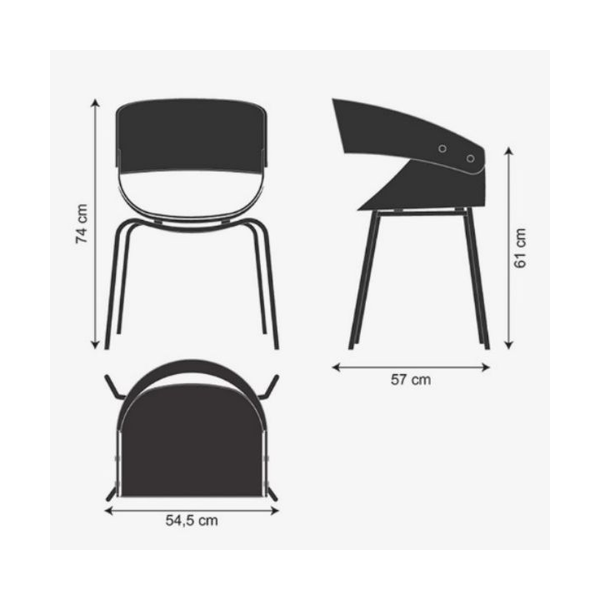 Cadeira com Base Cromada ou Pintura Eletrostática