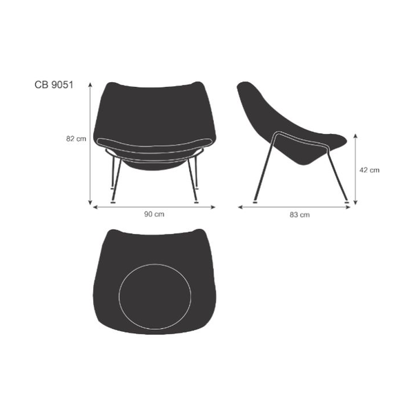 Poltrona e Pufe Oyster - Pierre Paulin